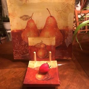 Square glass decorative plates